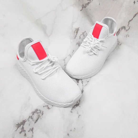 New White & Pink Casual Sneaker - Picture 4 of 13